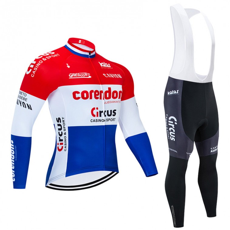 Ensemble cuissard velo et maillot cyclisme hiver pro CORENDON CIRCUS 2020 LE Tenuevelo