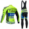 Ensemble cuissard vélo et maillot cyclisme hiver pro TINKOFF SAXO 2020