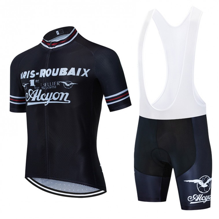 Ensemble cuissard vélo et maillot cyclisme pro vintage PARIS ROUBAIX ALCYON Aero Mesh