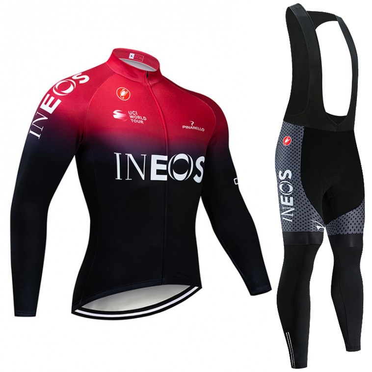 Ensemble cuissard v lo et maillot cyclisme hiver pro INEOS 2019