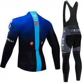 Ensemble cuissard vélo et maillot cyclisme hiver pro INEOS 2019 Blue Edition