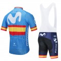 Ensemble cuissard vélo et maillot cyclisme équipe pro MOVISTAR Espagne 2020 Aero Mesh