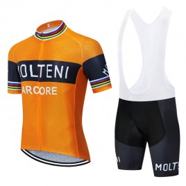 Ensemble cuissard vélo et maillot cyclisme pro vintage MOLTENI Aero Mesh Orange