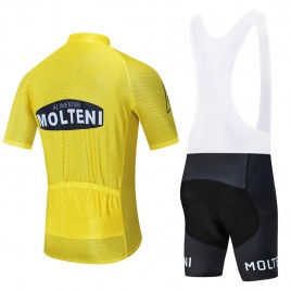 Ensemble cuissard vélo et maillot cyclisme pro vintage MOLTENI Aero Mesh Jaune