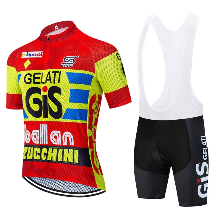 Ensemble cuissard vélo et maillot cyclisme pro vintage GIS Aero Mesh