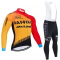 Ensemble cuissard vélo et maillot cyclisme hiver pro BAHRAIN Merida 2020