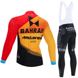 Ensemble cuissard vélo et maillot cyclisme hiver pro BAHRAIN Merida 2020