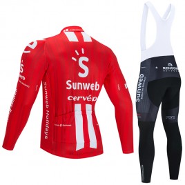 Ensemble cuissard vélo et maillot cyclisme hiver pro SUNWEB 2020