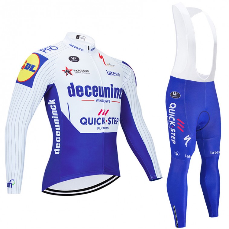 Ensemble cuissard vélo et maillot cyclisme hiver pro DECEUNINCK QUICK STEP 2020