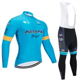 Ensemble cuissard vélo et maillot cyclisme hiver pro ASTANA 2020