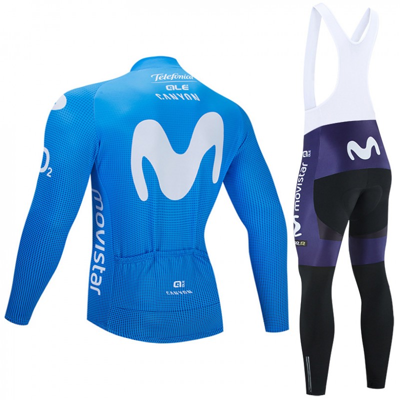 Ensemble cuissard velo et maillot cyclisme hiver pro MOVISTAR 2020 Tenuevelo