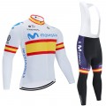 Ensemble cuissard vélo et maillot cyclisme hiver pro MOVISTAR World Tour 2020