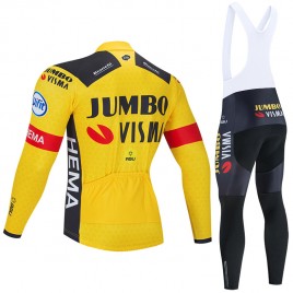 Ensemble cuissard vélo et maillot cyclisme hiver pro JUMBO VISMA 2020