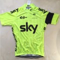 Ensemble cuissard vélo et maillot cyclisme équipe pro SKY fluo