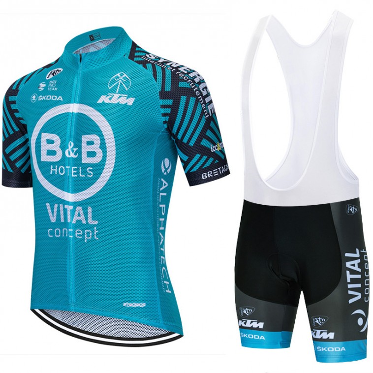 Ensemble cuissard vélo et maillot cyclisme équipe pro Vital Concept - B&B Hotels 2020 Aero Mesh