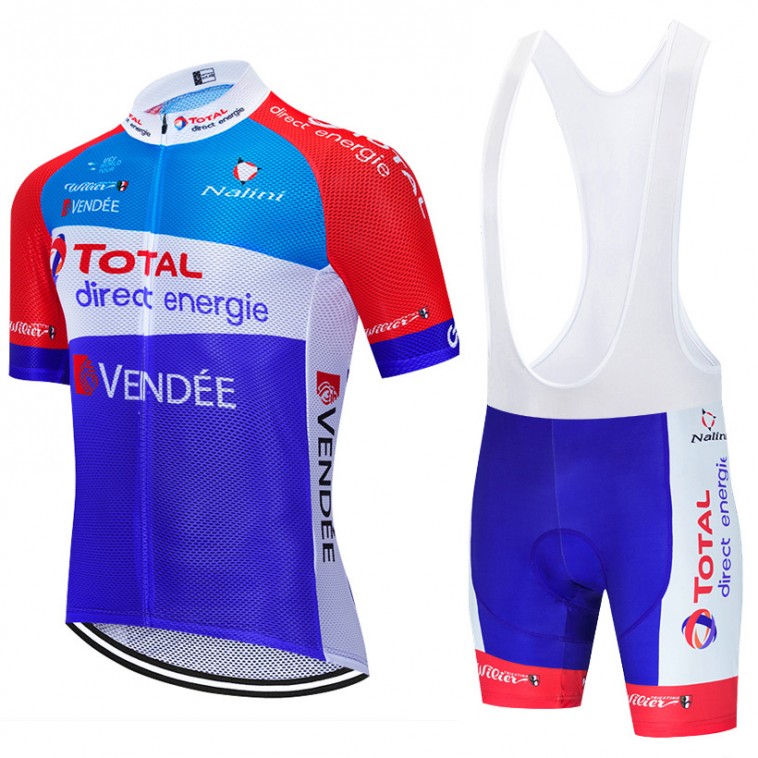 Ensemble cuissard vélo et maillot cyclisme équipe pro TOTAL Direct Energie 2020 Aero Mesh