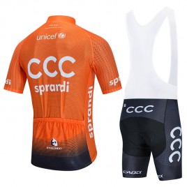 Ensemble cuissard vélo et maillot cyclisme équipe pro CCC Sprandi 2020 Aero Mesh