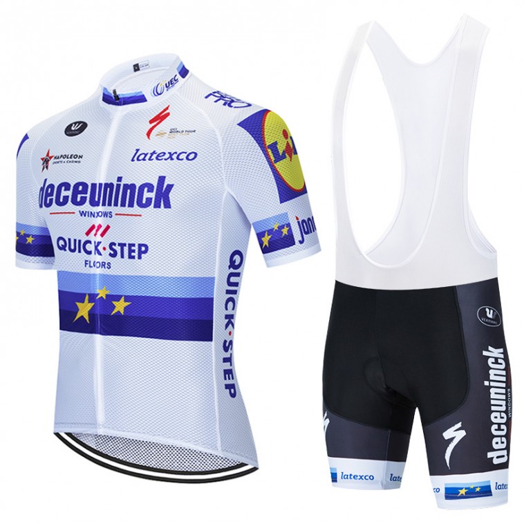 Ensemble cuissard vélo et maillot cyclisme équipe pro DECEUNINCK QUICK-STEP Champion d'Europe 2020 Aero Mesh