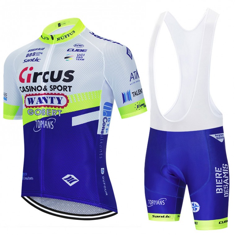 Ensemble cuissard vélo et maillot cyclisme équipe pro WANTY Gobert 2020 Aero Mesh