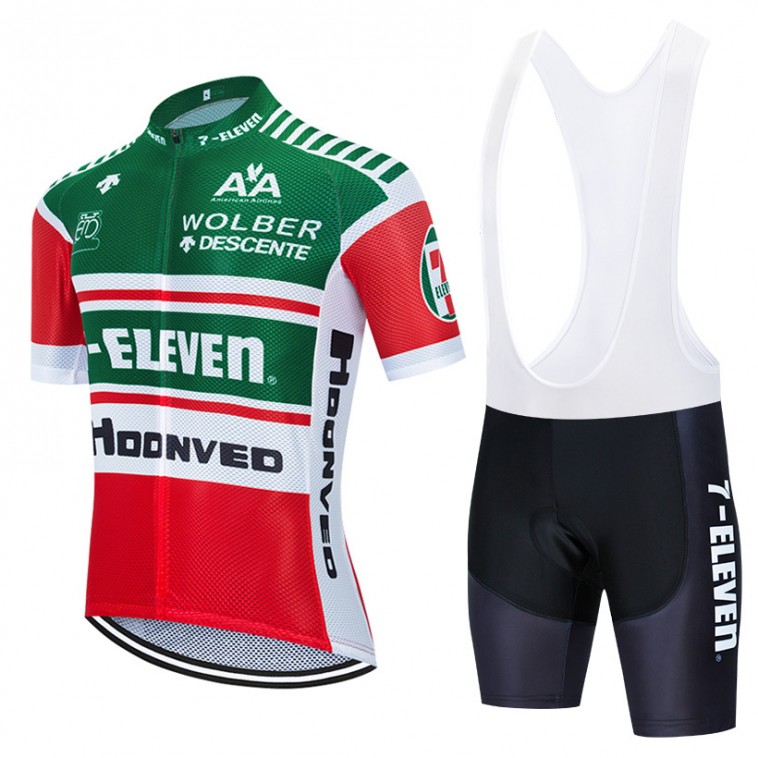 Ensemble cuissard vélo et maillot cyclisme pro vintage 7-ELEVEN Aero Mesh