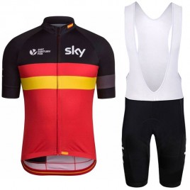 Ensemble cuissard vélo et maillot cyclisme équipe pro SKY drapeau