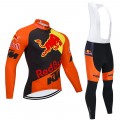 Ensemble cuissard vélo et maillot cyclisme hiver pro KTM RED BULL 2020