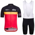 Ensemble cuissard vélo et maillot cyclisme équipe pro SKY drapeau