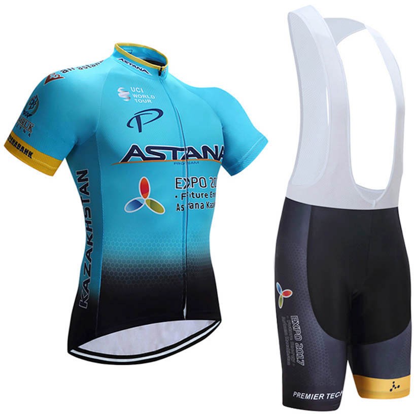 Maillot cyclisme Astana à manches courtes – Style dynamique