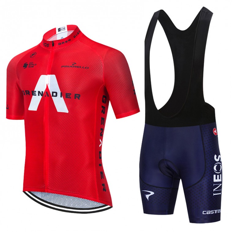 Ensemble cuissard vélo et maillot cyclisme équipe pro INEOS GRENADIER 2020 Aero Mesh Rouge