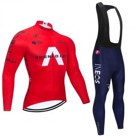 Ensemble cuissard vélo et maillot cyclisme hiver pro INEOS GRENADIER 2020 Rouge