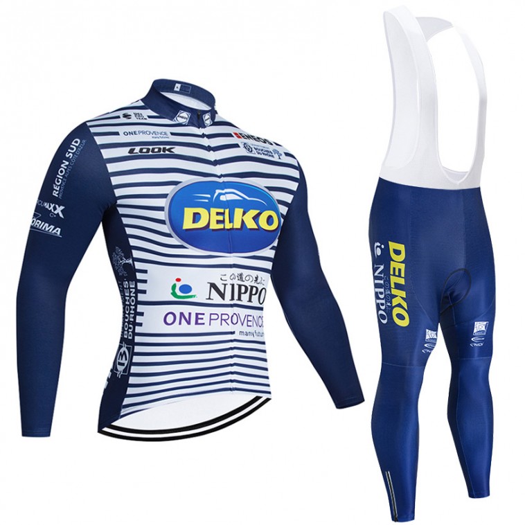 Ensemble cuissard vélo et maillot cyclisme hiver pro DELKO NIPPO 2020