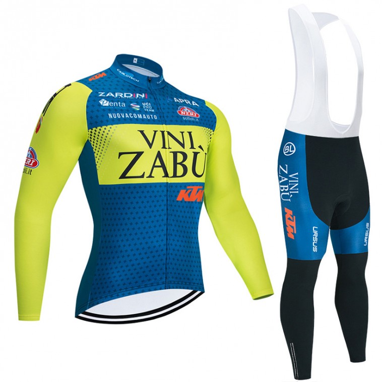 Ensemble cuissard vélo et maillot cyclisme hiver pro VINI ZABU KTM 2020