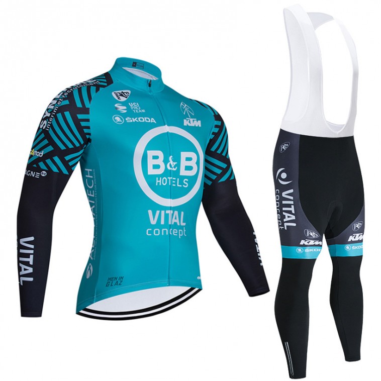 Ensemble cuissard vélo et maillot cyclisme hiver pro Vital Concept - B&B Hotels 2020