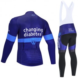 Ensemble cuissard vélo et maillot cyclisme hiver pro Novo Nordisk Diabetes 2020