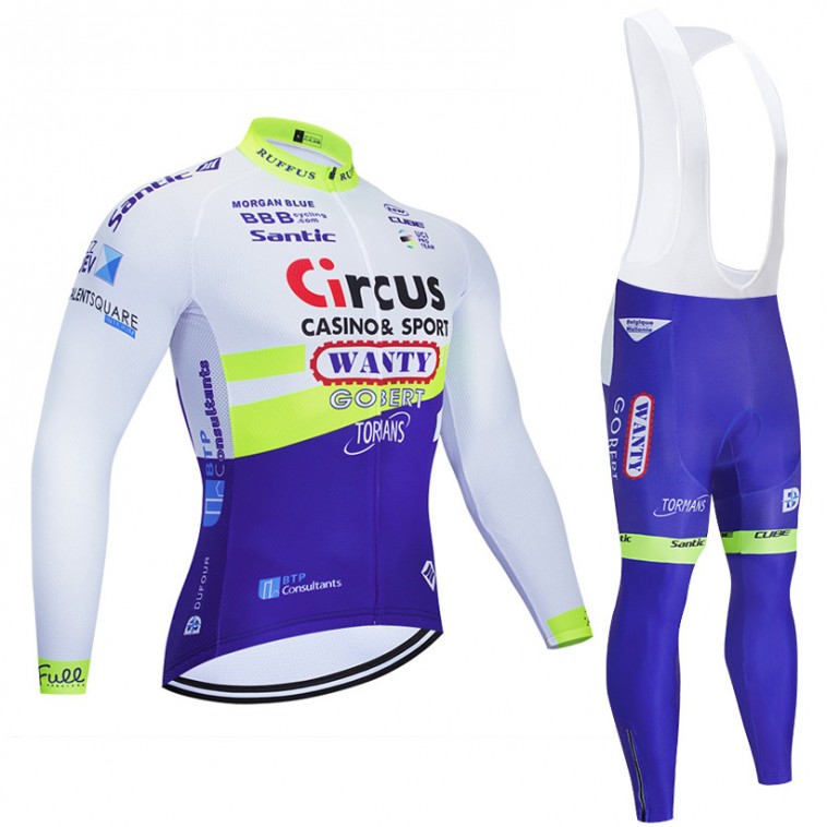 Ensemble cuissard vélo et maillot cyclisme hiver pro WANTY Gobert 2020