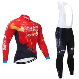 Ensemble cuissard vélo et maillot cyclisme hiver pro BAHRAIN 2021