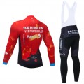 Ensemble cuissard vélo et maillot cyclisme hiver pro BAHRAIN 2021