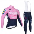 Ensemble cuissard vélo et maillot cyclisme hiver pro QUICK STEP Deceuninck 2021 Pink