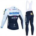 Ensemble cuissard vélo et maillot cyclisme hiver pro QUICK STEP Deceuninck 2021 Black