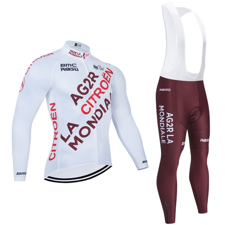 Ensemble cuissard vélo et maillot cyclisme hiver pro AG2R La Mondiale 2021