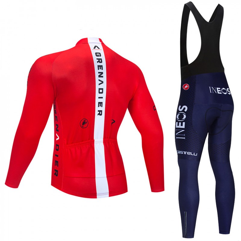 MAILLOT LONG DE CYCLISME HIVER ROUGE - DIMENSION+ - CycloPro