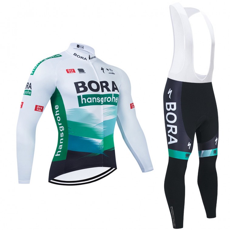 Ensemble cuissard vélo et maillot cyclisme hiver pro BORA 2021