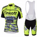 Ensemble cuissard vélo et maillot cyclisme équipe pro Tinkoff Saxo Fluo