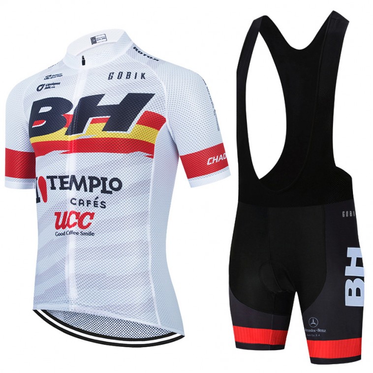 Ensemble cuissard vélo et maillot cyclisme équipe pro BH Templo Cafés UCC 2021 Aero Mesh Blanc