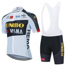 Ensemble cuissard vélo et maillot cyclisme équipe pro JUMBO VISMA 2021 Aero Mesh Blanc