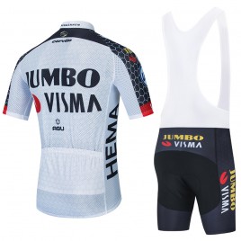 Ensemble cuissard vélo et maillot cyclisme équipe pro JUMBO VISMA 2021 Aero Mesh Blanc