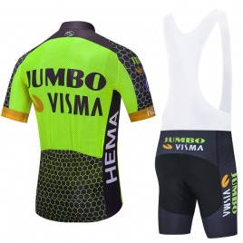 Ensemble cuissard vélo et maillot cyclisme équipe pro JUMBO VISMA 2021 Aero Mesh Fluo