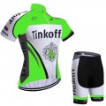 Ensemble cuissard vélo et maillot cyclisme équipe pro Tinkoff vert