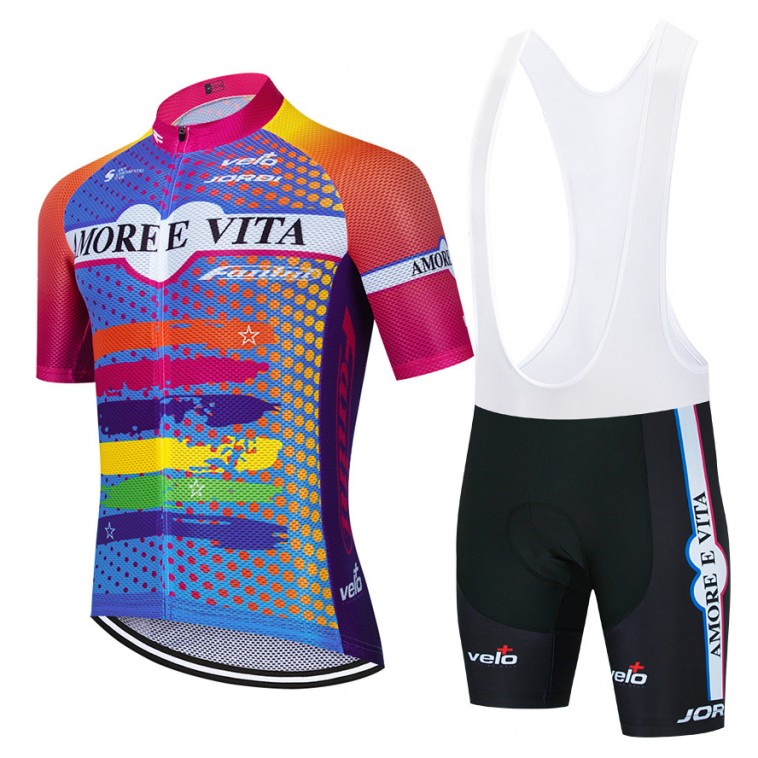 Ensemble cuissard vélo et maillot cyclisme équipe pro AMORE E VITA Aero Mesh 2021