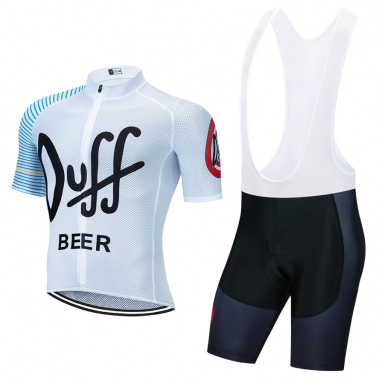 Ensemble cuissard vélo et maillot cyclisme pro vintage DUFF Beer Aero Mesh